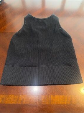 Gilly Hicks Black Ribbed High Neck Tank Top